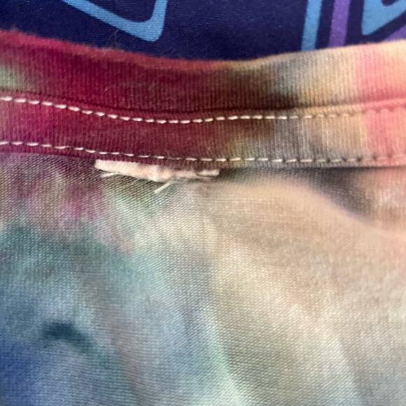 handmade tie dyed ladies tshirt shibori argyle tank XL blue - Picture 7 of 7